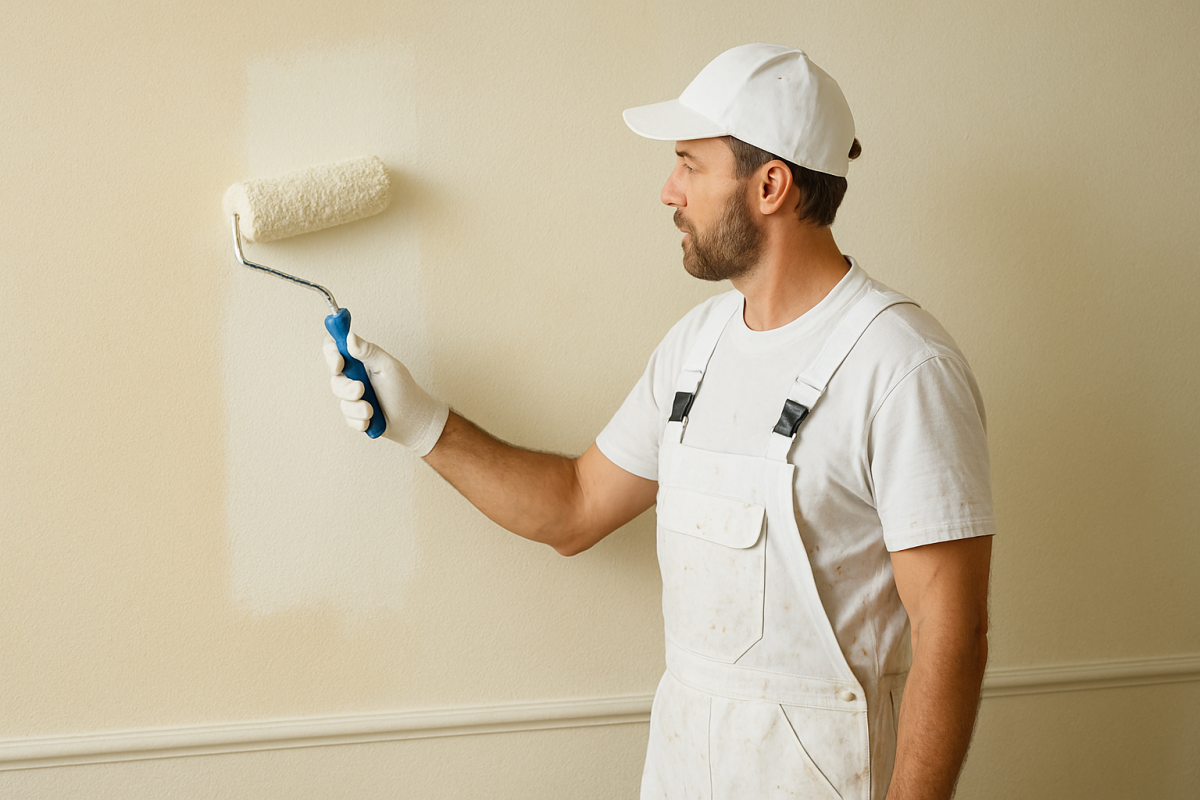 Maler in Wuppertal bei der Arbeit Maler in Wuppertal bei der Arbeit